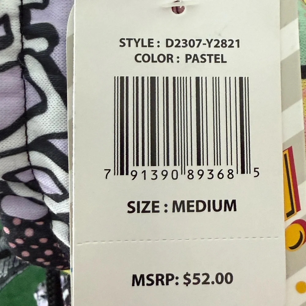 Men's Athletic Comic-Print Swim/Board Shorts - Pastel Multicolor - Picture 4 of 4